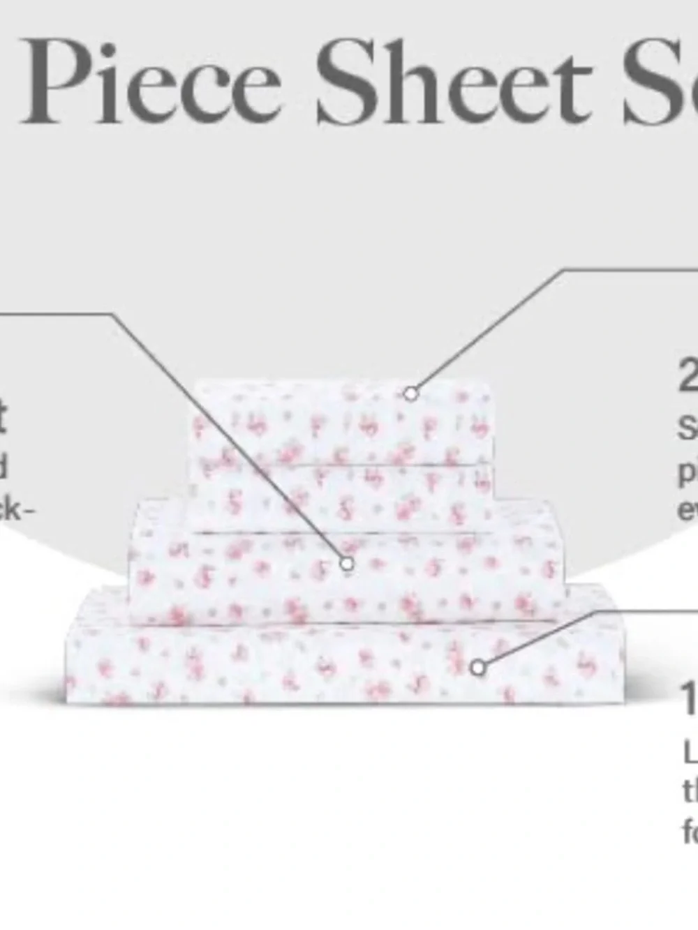 Modern Threads Full Sheet Set in yvory with Pink Rose Print 4 piece set